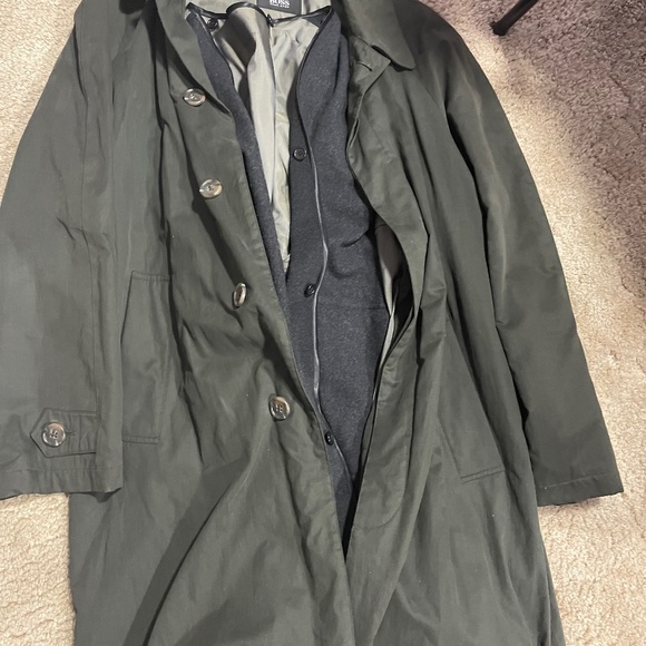 Forest green Hugo Boss Winter Coat W/removeable wool lining - Picture 1 of 2
